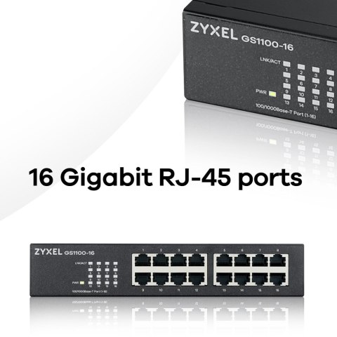 ZyXEL Switch Zyxel GS1100-16 16p Unmanaged Gigabit