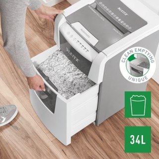 LEITZ Leitz Niszczarka IQ AutoFeed 100, P4, 100 kartek, 34 l kosz