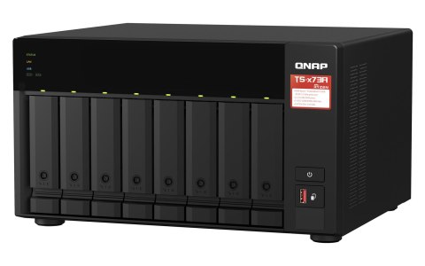 QNAP Qnap TS-873A-8G, Tower, 8 x 2.5"/3.5" SATA, AMD Ryzen V1500B 4C/8T, 8GB DDR4 (max. 64GB), 2 x 2.5GbE, optional 10GbE, Single PSU