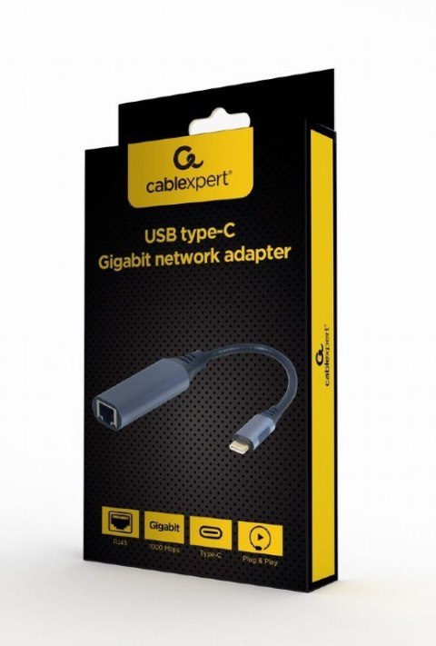 GEMBIRD GEMBIRD ADAPTER USB-C -> LAN RJ-45 1GB NA KABLU GEMBIRD GEMBIRD ADAPTER USB-C -> LAN RJ-45 1GB NA KABLU