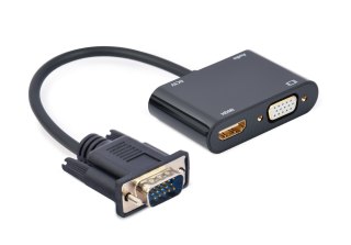 GEMBIRD GEMBIRD KONWERTER SYGNAŁU VGA DO HDMI + VGA 0,15M, CZARNY