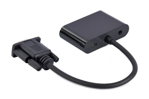 GEMBIRD GEMBIRD KONWERTER SYGNAŁU VGA DO HDMI + VGA 0,15M, CZARNY