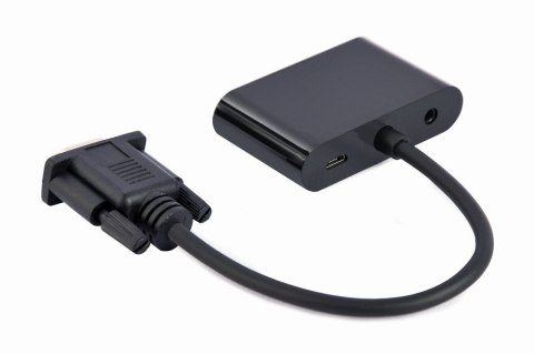GEMBIRD GEMBIRD KONWERTER SYGNAŁU VGA DO HDMI + VGA 0,15M, CZARNY