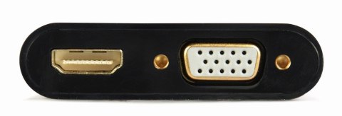 GEMBIRD GEMBIRD KONWERTER SYGNAŁU VGA DO HDMI + VGA 0,15M, CZARNY