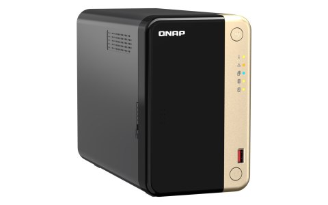 QNAP Qnap TS-264-8G, Tower, 2 x 2.5"/3.5" SATA, Intel Celeron N5105/N5095 4C/4T, 8 GB DDR4 onboard not expandable, 2 x 2.5GbE, option