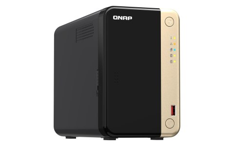 QNAP Qnap TS-264-8G, Tower, 2 x 2.5"/3.5" SATA, Intel Celeron N5105/N5095 4C/4T, 8 GB DDR4 onboard not expandable, 2 x 2.5GbE, option