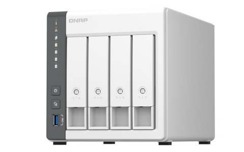 QNAP Qnap TS-433-4G, Tower, 4 x 2.5"/3.5" SATA , ARM 2.0GHz Quad core, 4GB, 1 x 2.5GbE + 1 x GbE, External adapter (PSU)