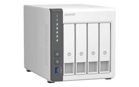QNAP Qnap TS-433-4G, Tower, 4 x 2.5"/3.5" SATA , ARM 2.0GHz Quad core, 4GB, 1 x 2.5GbE + 1 x GbE, External adapter (PSU)