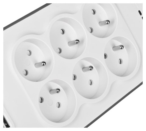 Belkin Listwa zasilająca Belkin Power Surge 6-PORT + 2xUSB-A 2.4A 650J 2m Grey/White Belkin Listwa zasilająca Belkin Power Surge 6-PORT + 2xUSB-A 2.4A 650J 2m Grey/White