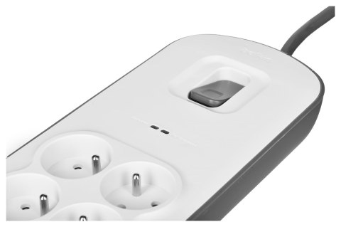Belkin Listwa zasilająca Belkin Power Surge 6-PORT + 2xUSB-A 2.4A 650J 2m Grey/White Belkin Listwa zasilająca Belkin Power Surge 6-PORT + 2xUSB-A 2.4A 650J 2m Grey/White