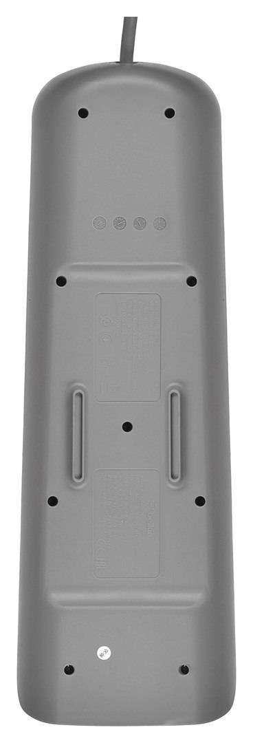Belkin Listwa zasilająca Belkin Power Surge 6-PORT + 2xUSB-A 2.4A 650J 2m Grey/White Belkin Listwa zasilająca Belkin Power Surge 6-PORT + 2xUSB-A 2.4A 650J 2m Grey/White