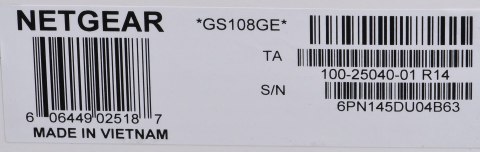 NETGEAR Switch Netgear GS108GE 8p Unmanaged Gigabit