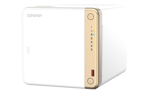 QNAP Qnap TS-462-4G, Tower, 4 x 2.5"/3.5" SATA , Intel Celeron N4505 2C/2T, 4 GB DDR4 onboard not expandable, 1 x 2.5GbE, External ad