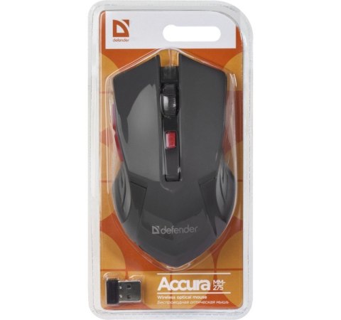 Defender DEFENDER MYSZ BEZPRZEWODOWA ACCURA MM-275 RF CZARNO-CZERWONA OPTICAL 1600DPI 6P 52276