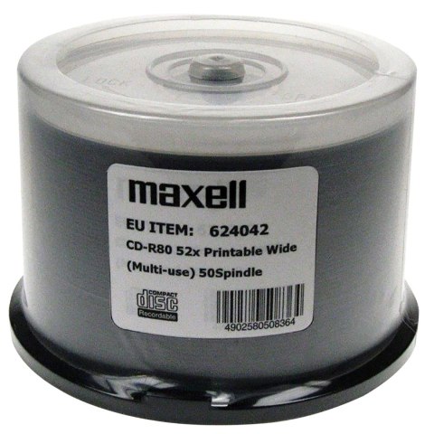 Maxell MAXELL CD-R 700MB 50 szt. 52x80 min, spindel, płyta do nadruku Maxell MAXELL CD-R 700MB 50 szt. 52x80 min, spindel, płyta do nadruku