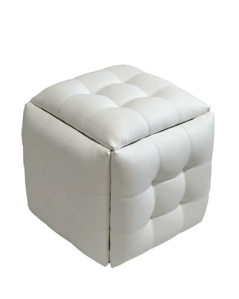 Go Gift Puf-transformator 5w1 - 5 taboretów w 1 pufie biała eco skóra