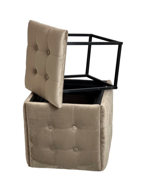 Go Gift Puf-transformator 5w1 - 5 taboretów w 1 pufie cappuccino velvet 2284 Go Gift Puf-transformator 5w1 - 5 taboretów w 1 pufie cappuccino velvet 2284