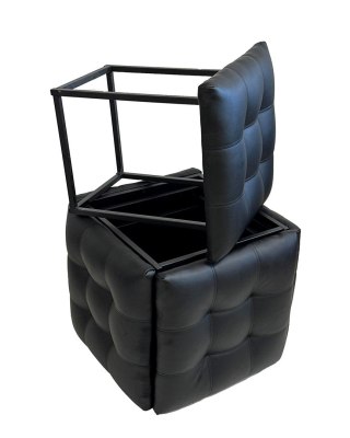 Go Gift Puf-transformator 5w1 - 5 taboretów w 1 pufie czarna eco skóra