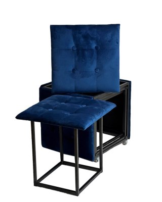 Go Gift Puf-transformator 5w1 - 5 taboretów w 1 pufie granat velvet