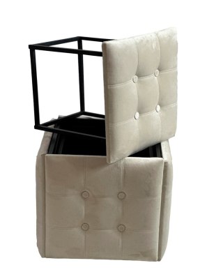 Go Gift Puf-transformator 5w1 - 5 taboretów w 1 pufie kremowy velvet 2250