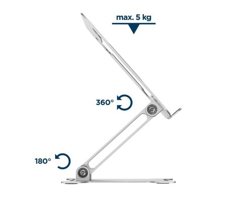 GEMBIRD GEMBIRD SKŁADANA PODSTAWKA POD NOTEBOOKA 15,6" SREBRNA