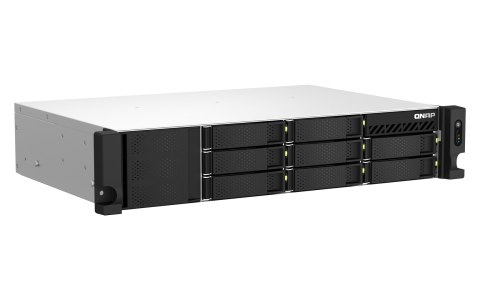QNAP Qnap TS-864eU-RP-8G, 2U, 8 x 2.5"/3.5" SATA, Intel Celeron N5095 4C/4T, 8 GB DDR4 onboard not expandable, 2 x 2.5GbE, Redundant 