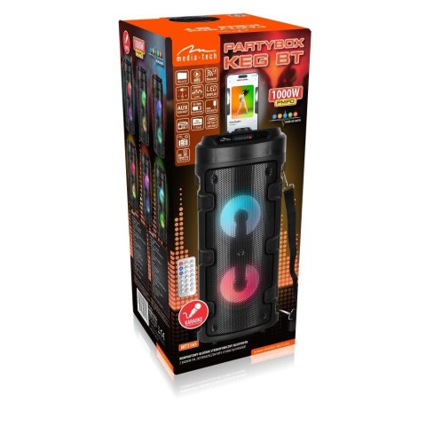 Media tech MEDIA-TECH PARTYBOX KEG BT- KOMPAKTOWY GŁOŚNIK STEREOFONICZNY BLUETOOTH Z RADIEM FM, ODTWARZACZEM MP3 MT3165