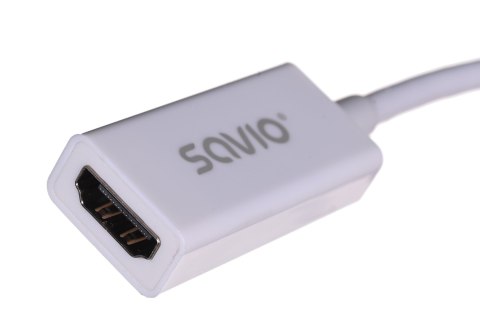 SAVIO Adapter SAVIO cl-57 (Mini DisplayPort M - HDMI F; 0,10m; kolor biały) SAVIO Adapter SAVIO cl-57 (Mini DisplayPort M - HDMI F; 0,10m; kolor biały)