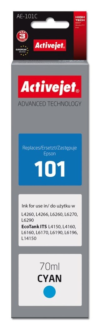 Activejet Activejet AE-101C Tusz (zamiennik Epson 101; Supreme; 70 ml; niebieski)