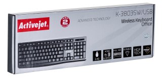 Activejet Activejet K-3803SW Klawiatura bezprzewodowa zasilanie baterią 1x 1,5V AAA czarna