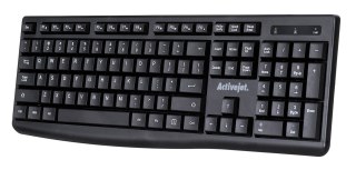 Activejet Activejet K-3803SW Klawiatura bezprzewodowa zasilanie baterią 1x 1,5V AAA czarna