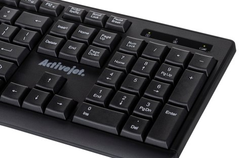 Activejet Activejet K-3803SW Klawiatura bezprzewodowa zasilanie baterią 1x 1,5V AAA czarna