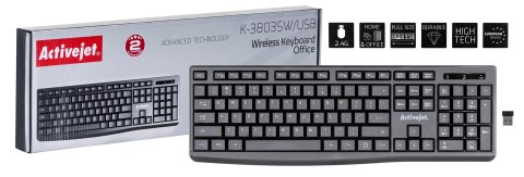 Activejet Activejet K-3803SW Klawiatura bezprzewodowa zasilanie baterią 1x 1,5V AAA czarna