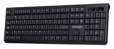 Activejet Activejet K-3911W Klawiatura bezprzewodowa, zasilanie baterią 1x 1,5V AAA, czarna