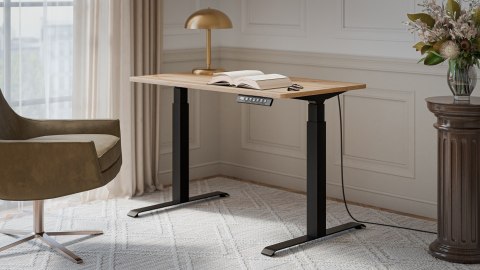 Cama MEBLE Biurko z elektryczną regulacją wysokości MOON 121x67x72-120 czarny/wotan