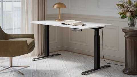 Cama MEBLE Biurko z elektryczną regulacją wysokości MOON LONG 150x80x72-120 czarny/biały