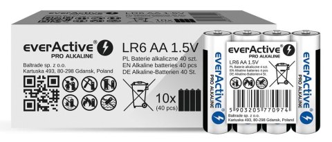 EverActive EVERACTIVE BATERIE ALKALICZNE PRO ALKALINE AA, LR6, SHRINK 4 SZT, 1250 MAH, WYSOKA WYDAJNOŚĆ, LR6PRO4T EverActive EVERACTIVE BATERIE ALKALICZNE PRO ALKALINE AA, LR6, SHRINK 4 SZT, 1250 MAH, WYSOKA WYDAJNOŚĆ, LR6PRO4T