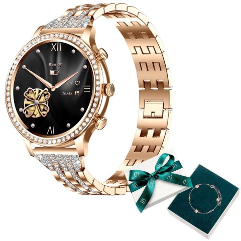 Manta Multimedia Sp. z o.o. Smartwatch damski Manta Diamond Lusso złoty + bransoletka YES