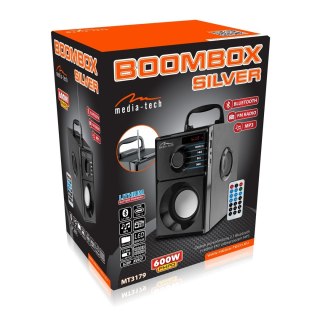 Media tech MEDIA-TECH GŁOŚNIK BEZPRZEWODOWY BOOMBOX SILVER 15W MRS MT3179