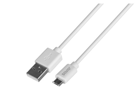 SAVIO Kabel SAVIO CL-123 (Micro USB - USB 2.0 ; 1m; kolor biały) SAVIO Kabel SAVIO CL-123 (Micro USB - USB 2.0 ; 1m; kolor biały)