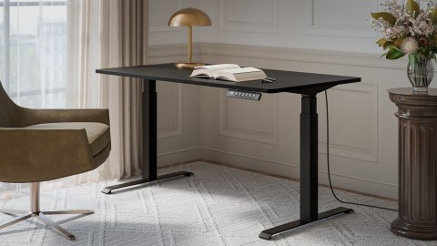 Cama MEBLE Biurko z elektryczną regulacją wysokości MOON LONG 150x80x72-120 czarny