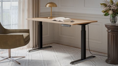 Cama MEBLE Biurko z elektryczną regulacją wysokości MOON LONG 150x80x72-120 czarny/wotan