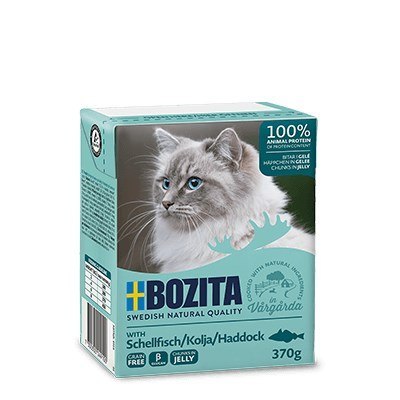 BOZITA BOZITA Mięsne kawałki z łupaczem w galaretce 370g BOZITA BOZITA Mięsne kawałki z łupaczem w galaretce 370g
