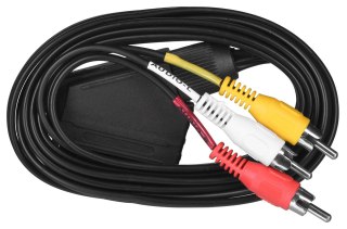 SAVIO Kabel męski SAVIO CL-133 (SCART M - RCA x 3 M; 2m; kolor czarny)