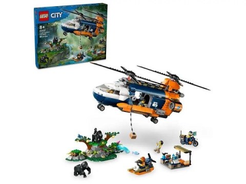 Lego LEGO City 60437 Helikopter badaczy dżungli w bazie