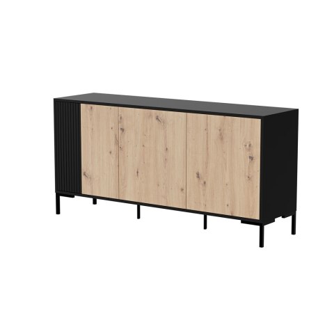 Cama MEBLE Komoda MERCI 151x40x74 czarny/dąb artisan