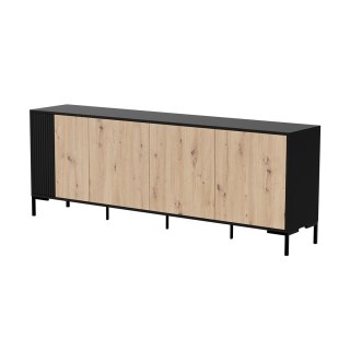 Cama MEBLE Komoda MERCI 200x40x74 czarny/dąb artisan