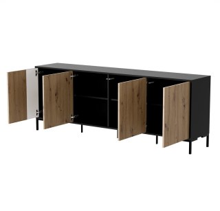 Cama MEBLE Komoda MERCI 200x40x74 czarny/dąb artisan