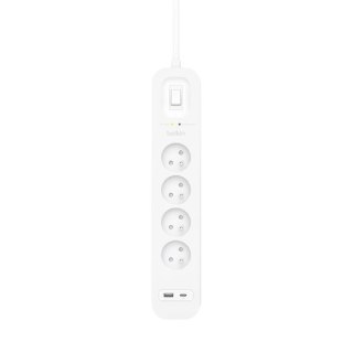 Belkin Listwa zasilająca Belkin Power Surge 4-PORT + 1xUSB-A +1xUSB-C 2.4A PD 525J 2m White