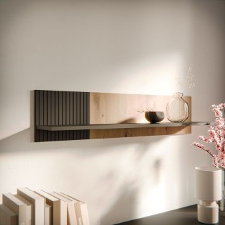 Cama MEBLE Półka MERCI 110x20x25 czarny/dąb artisan